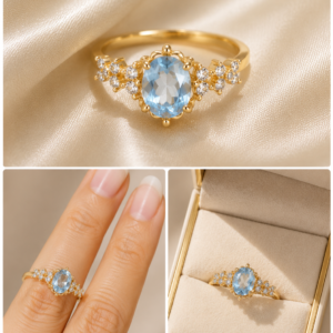 Anillo piedra celeste