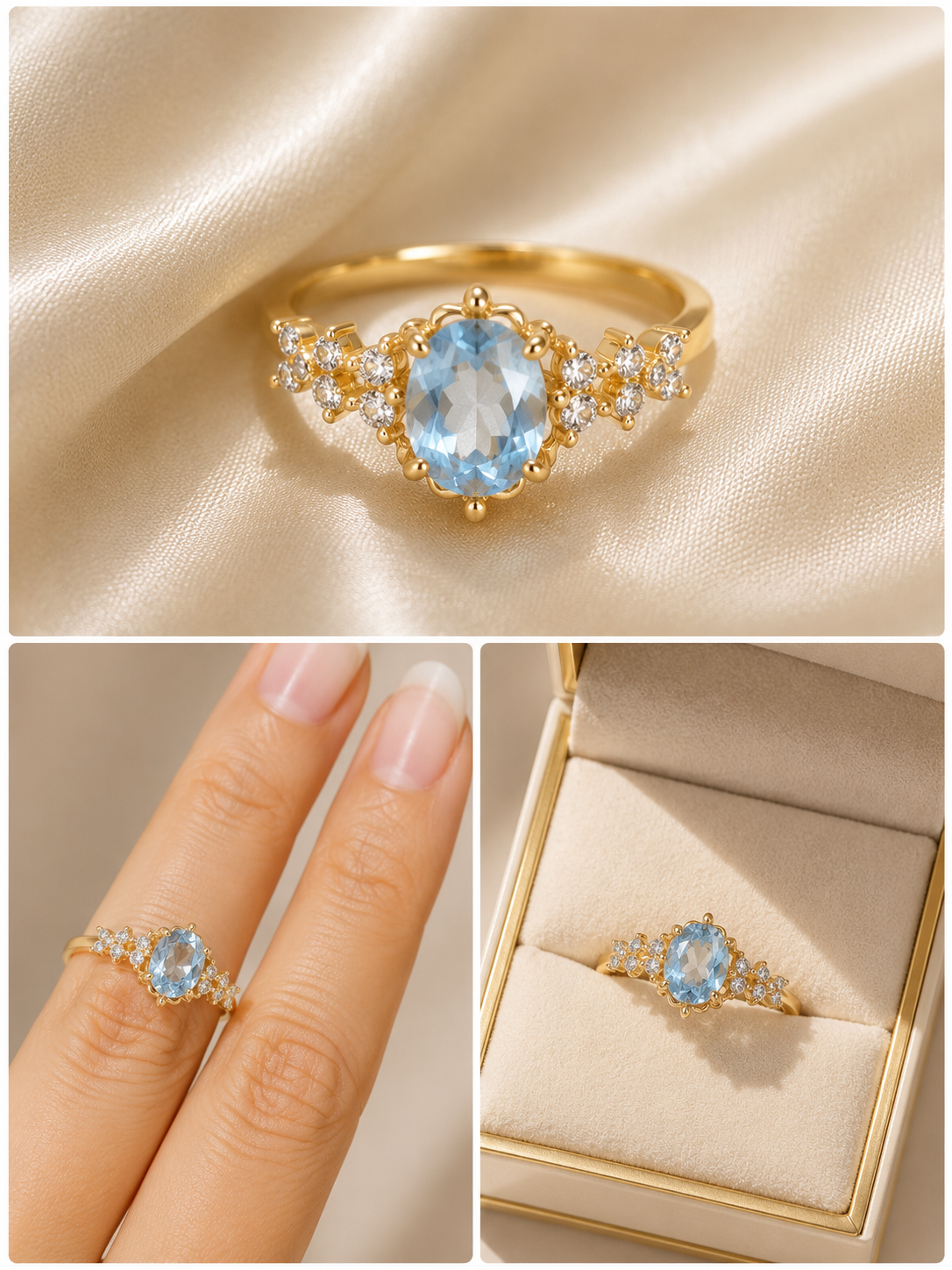 Anillo piedra celeste